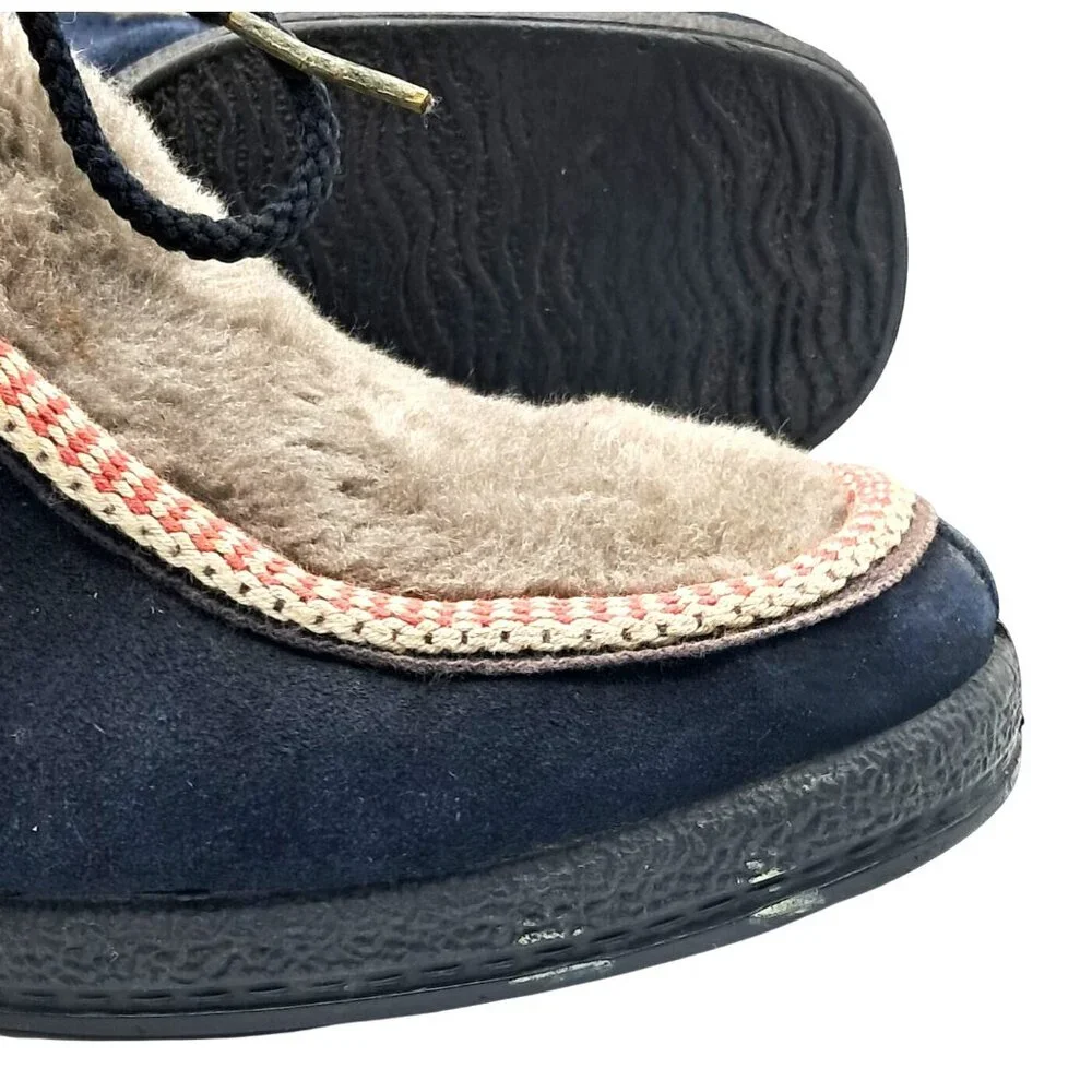 VIntage Yodelers Boots Womens Size 9 Apres Snow Winter Blue Suede Fleece Faux Fu - Picture 9 of 16